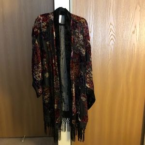 Cacique Velvet Burn-out Kimono